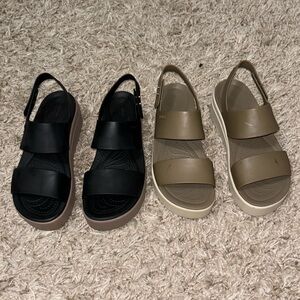 2 Pairs Crocs Brooklyn Low Wedge Bundle